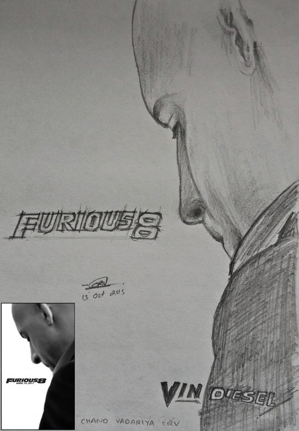 Pencil Sketch Of Vin Diesel
