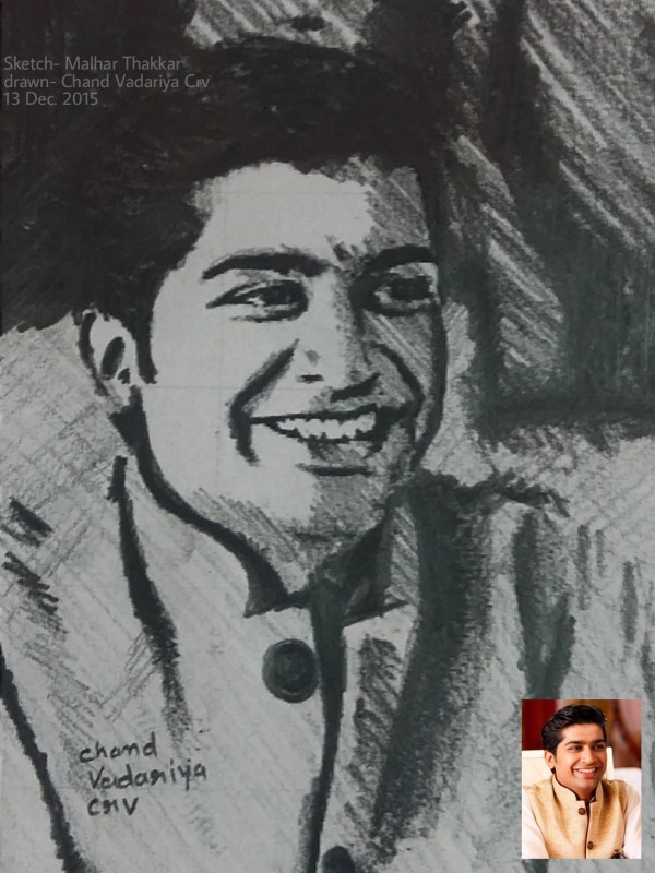 Malhar Thakkar Pencil Sketch - DesiPainters.com