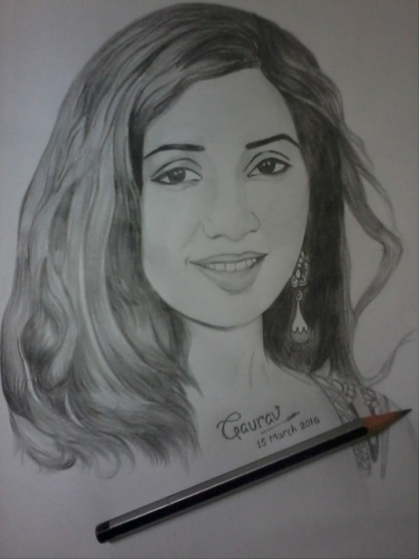 Pencil Sketch Of Shreya Ghoshal - DesiPainters.com