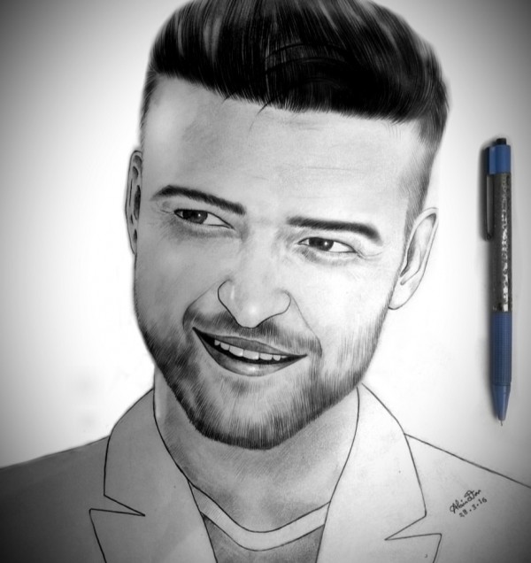 Justin Timberlake Pencil Sketch by Abir Das