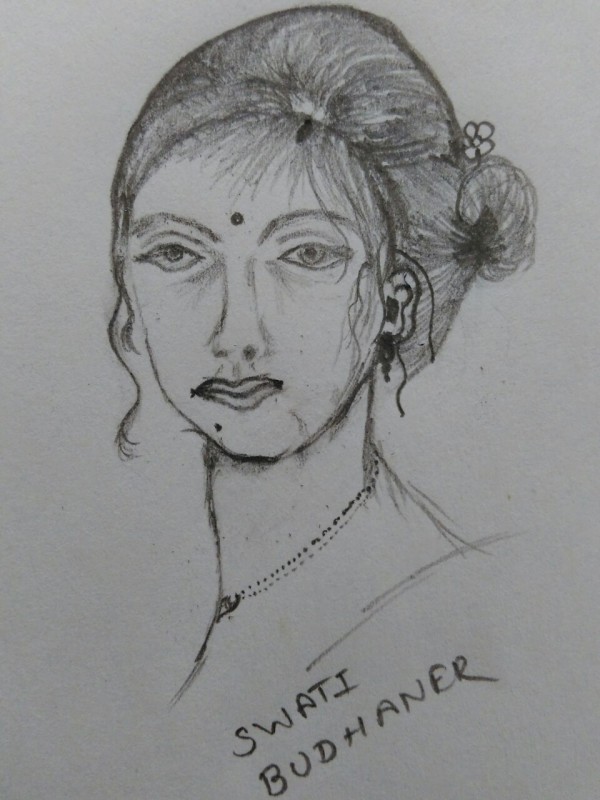 Pencil sketch Of Women - DesiPainters.com
