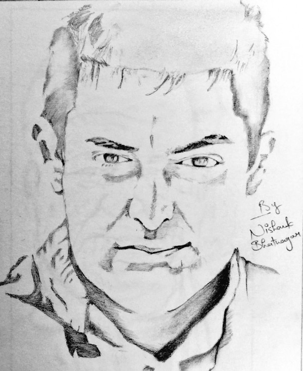 Pencil Sketch Of Aamir Khan - DesiPainters.com