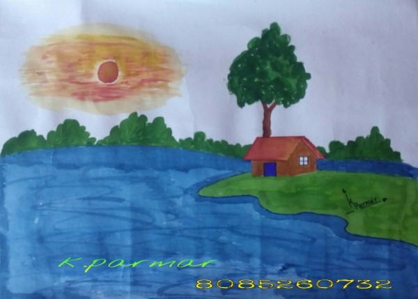 Water Painting Of Nature By Krishn Pal Parmar 