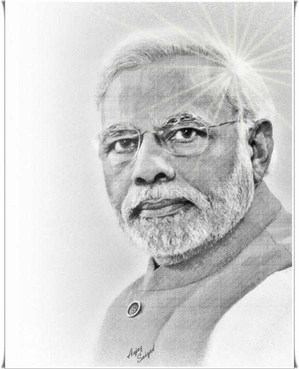 Digital Painting Of Narendra Modi - DesiPainters.com