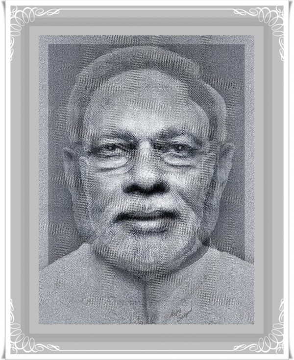 Digital Painting Of Narendra Modi - DesiPainters.com