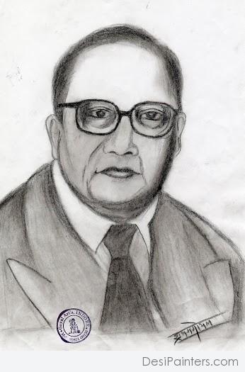 Dr. Bhimrao Ambedkar – Pencil Sketch - DesiPainters.com