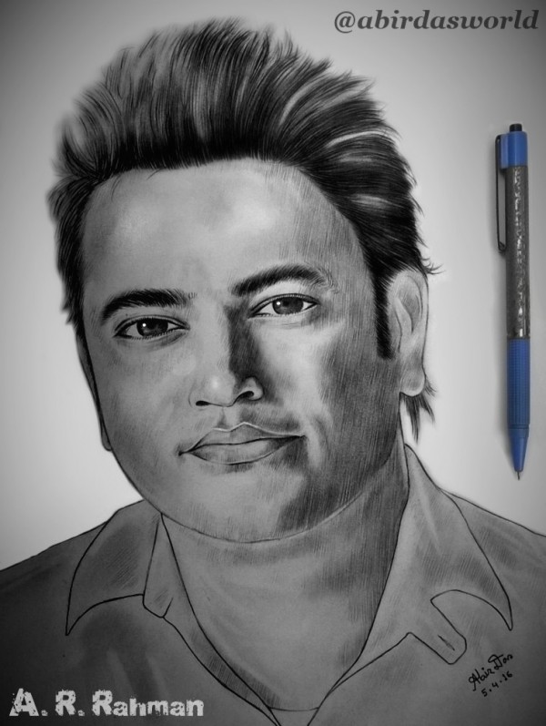 Pencil Sketch Of A. R. Rahman