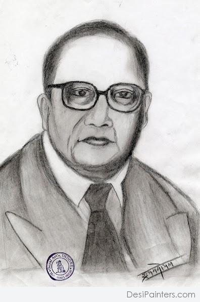 Dr. B. R. Ambedkar Pencil Sketch - Desi Painters