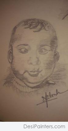 Pencil Sketch Of Baby - DesiPainters.com