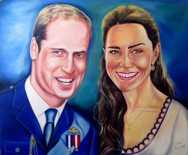 Prince William and Kate Middleton Painting - DesiPainters.com