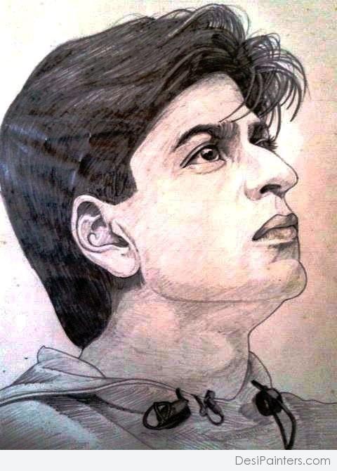 Pencil Sketch Of Shahrukh Khan - DesiPainters.com