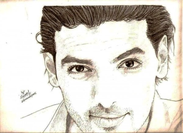 Pencil Sketch Of John Abraham - DesiPainters.com