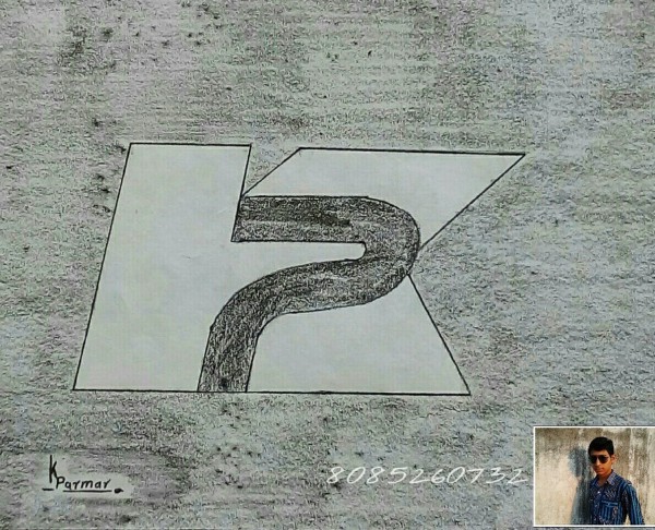 Pencil Sketch Of Alphabet Kp - DesiPainters.com