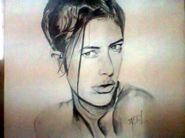 Pencil Sketche Of Girl By Akhil