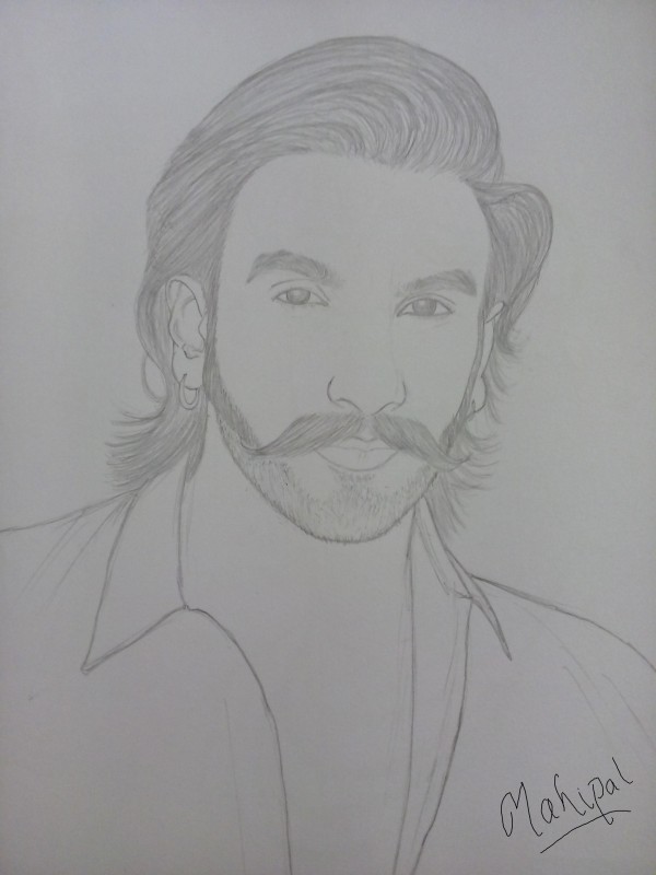 Ranveer Singh Pencil Sketch - DesiPainters.com