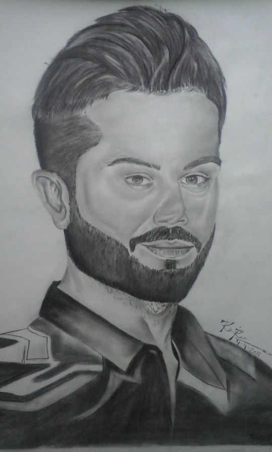 Pencil Sketch Of Virat Kohli - DesiPainters.com
