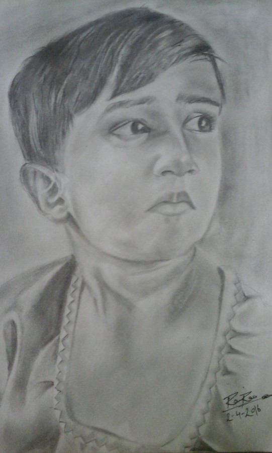 Pencil Sketch Of Child - DesiPainters.com