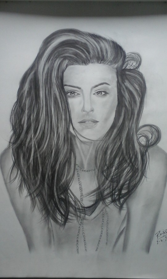 Beautiful Pencil Sketch Of Angelina Jolie - DesiPainters.com