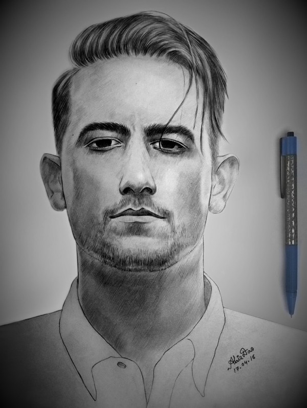 Pencil sketch of Rapper G-Eazy - DesiPainters.com