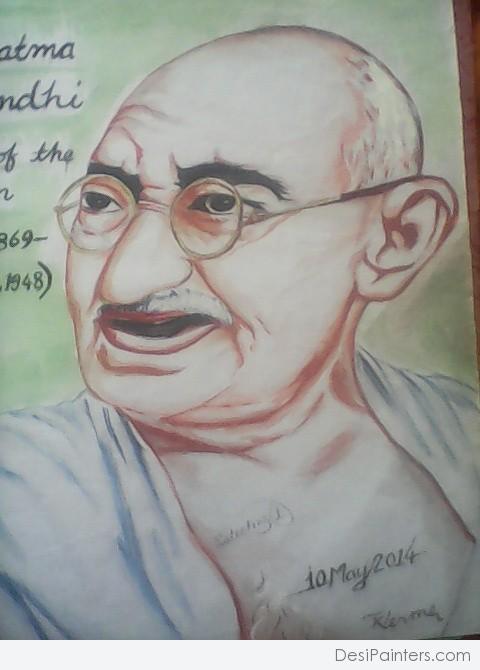Water Color Painting of Gandhi Ji - DesiPainters.com