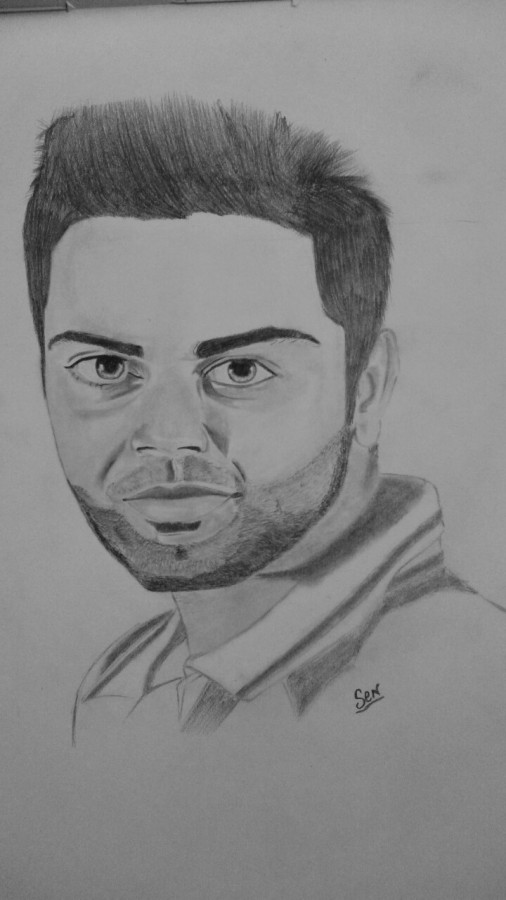 A sketch of Virat Kohli