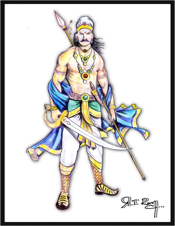 Pencil Color Sketch of MUTHURAMALINGAM