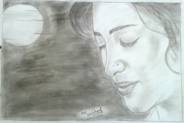 Pencil Sketch of Shruti Haasan - DesiPainters.com