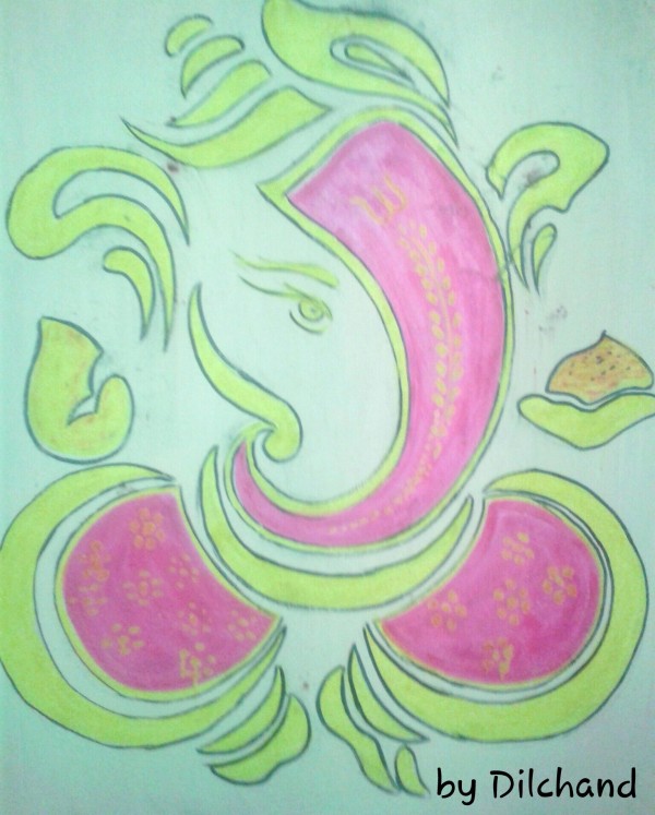 Pencil Color Sketch of Sri Ganesh - DesiPainters.com