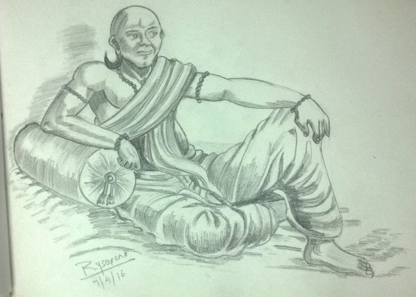 Pencil Sketch of Chanakya - DesiPainters.com