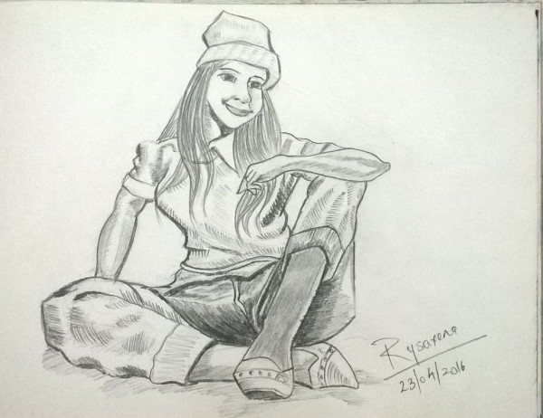 Pencil Sketch Of Girl