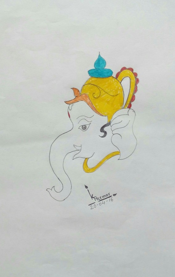 Pencil Color of Lord Ganesh