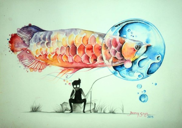 Watercolor Painting of Dream - DesiPainters.com