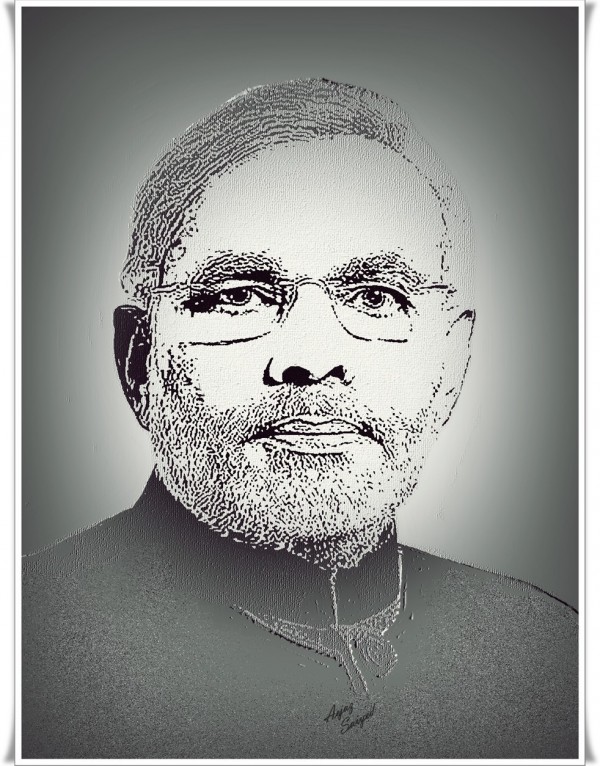 Digital Painting of Narendra Modi - DesiPainters.com