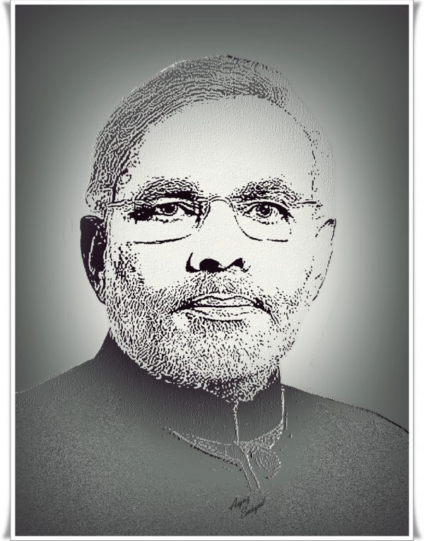 Digital Painting of Narendra Modi