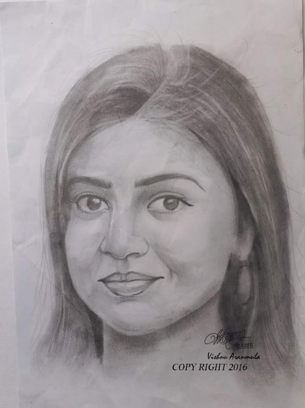 Pencil Sketch of Malayalam Actress Nazriya Nazim - DesiPainters.com