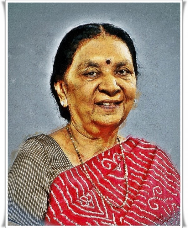 Digital Painting of Anandiben Patel - DesiPainters.com