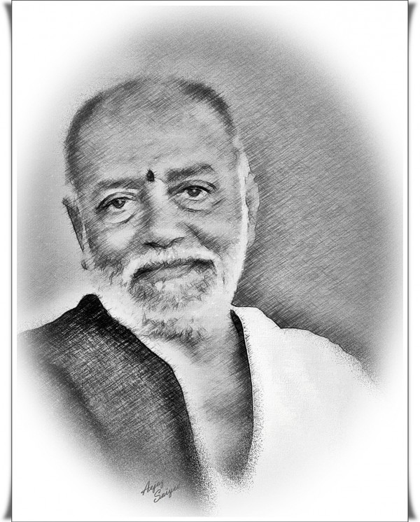 Pencil Sketch of Murari Bapu