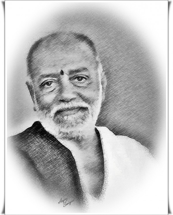 Pencil Sketch of Murari Bapu