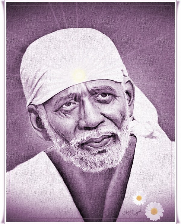 Digital Painting of Sai Baba