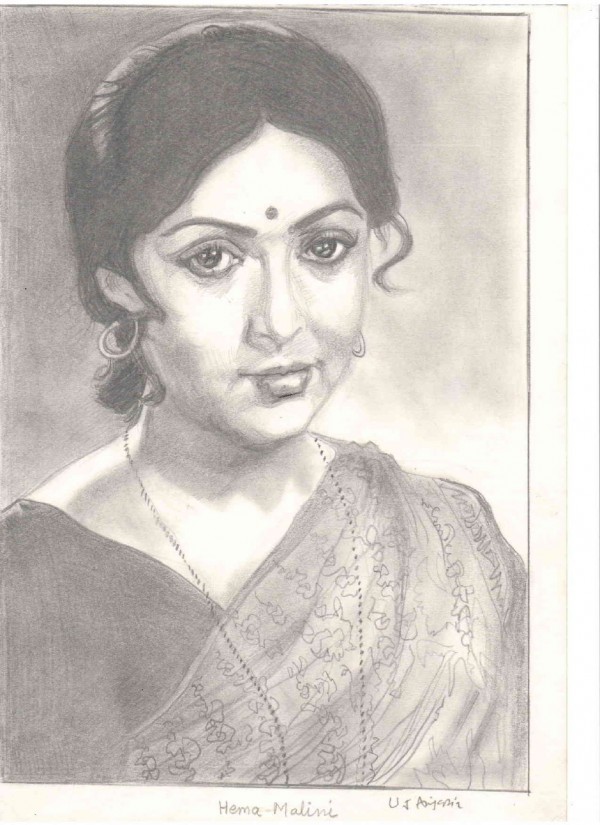 Pencil Sketch of Hema Malini