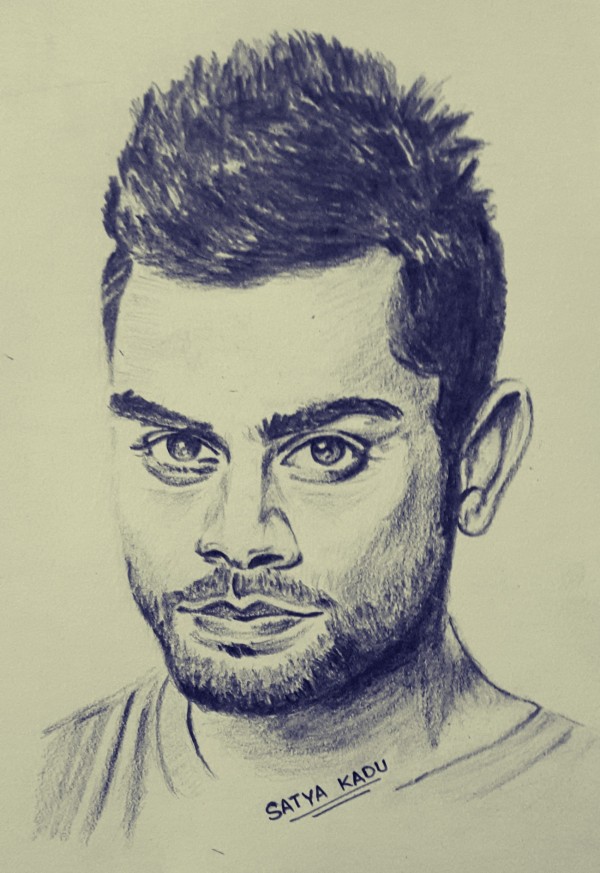 Pencil Sketch of Kohli - DesiPainters.com