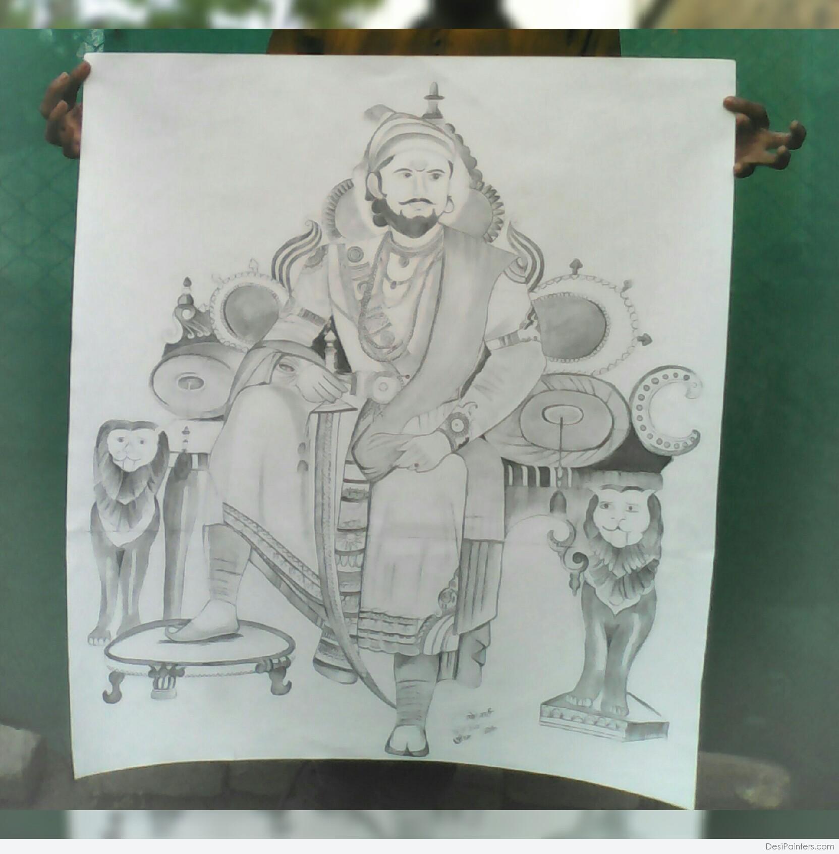 How to Draw Chhatrapati Shivaji Maharaj, Shivaji Drawing, Outline Tutorial  - YouTube