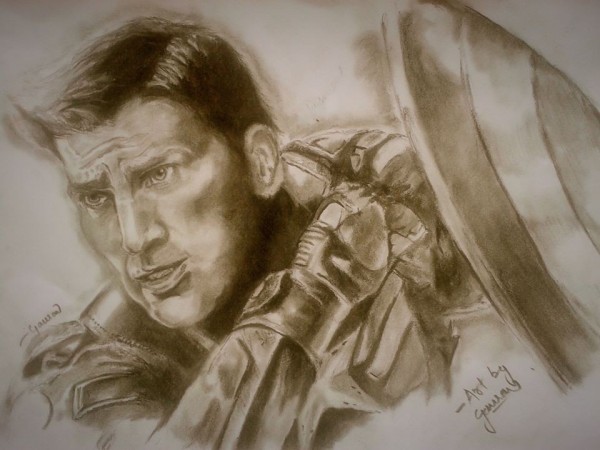 Pencil Sketch of American Captain in Civil War - DesiPainters.com