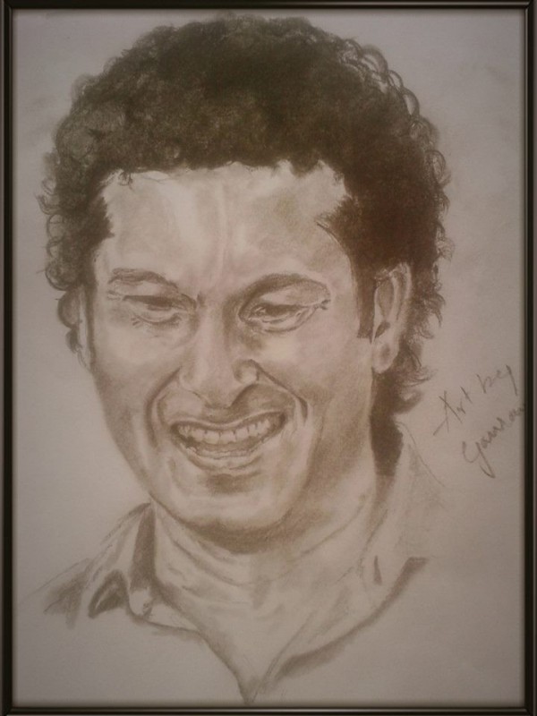 Pencil Sketch of Sachin Tendulkar