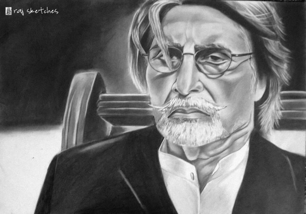 Beautiful Pencil Sketch of Amitabh Bachchan - DesiPainters.com