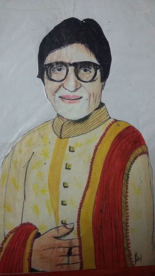 Watercolor Painting of Amitab 