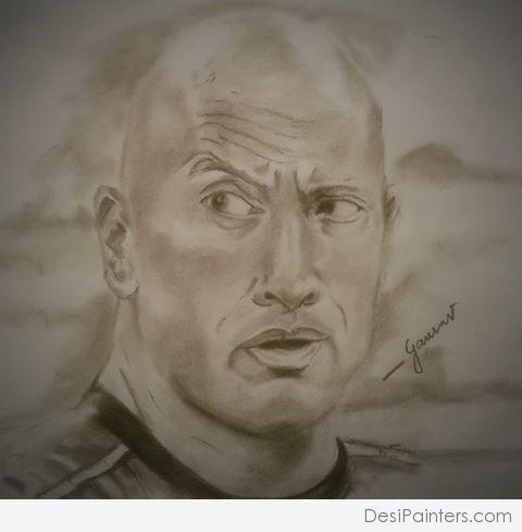 Dwayne Johnson Pencil Sketch