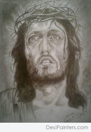 Jesus in Pain - Pencil Sketch