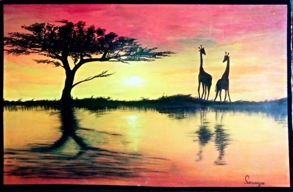 Sunset Painting by Saumya Ranjan Sahoo