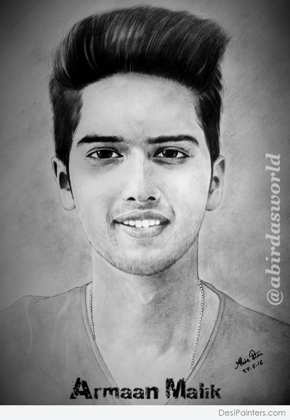 Pencil Sketch of Armaan Malik - DesiPainters.com